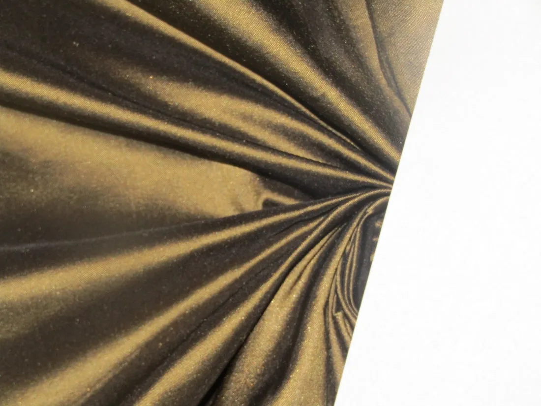 100% Pure SILK TAFFETA FABRIC GOLD X BLACK  COLOR 54" wide TAF26[2]