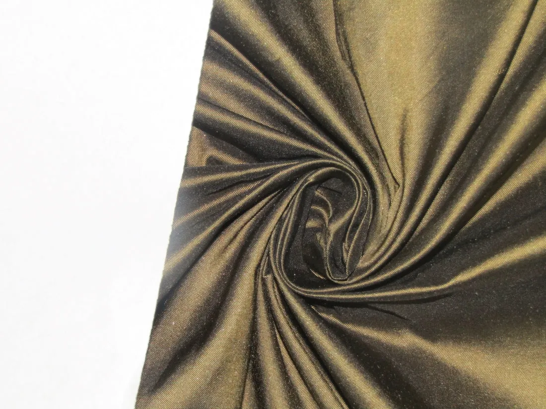 100% Pure SILK TAFFETA FABRIC GOLD X BLACK  COLOR 54" wide TAF26[2]