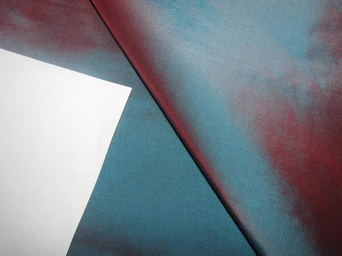 100% Silk taffeta fabric bright blue x wine iridescent 54" wide TAF192[2]