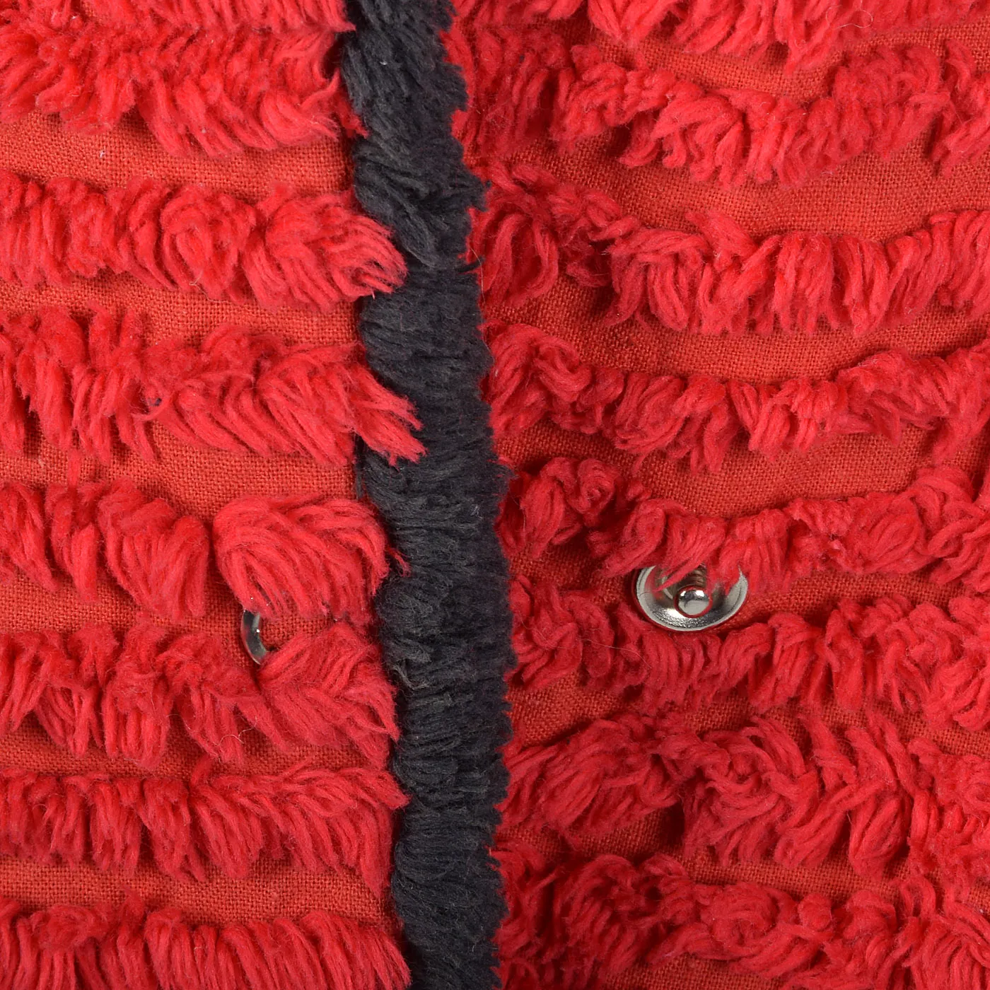 1930s Red and Black Chenille Robe
