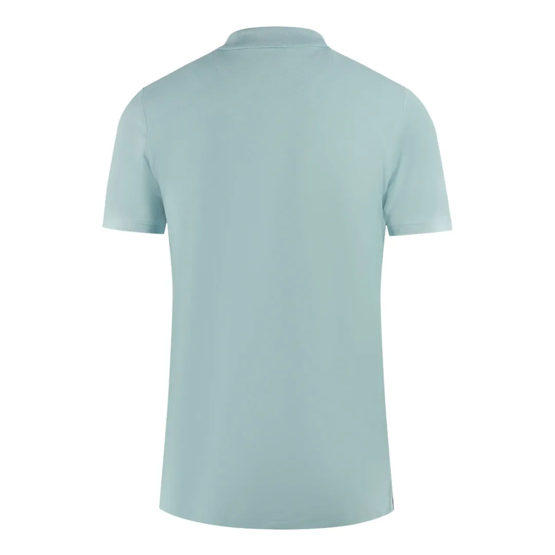Aquascutum Boxed Logo Light Blue Polo Shirt