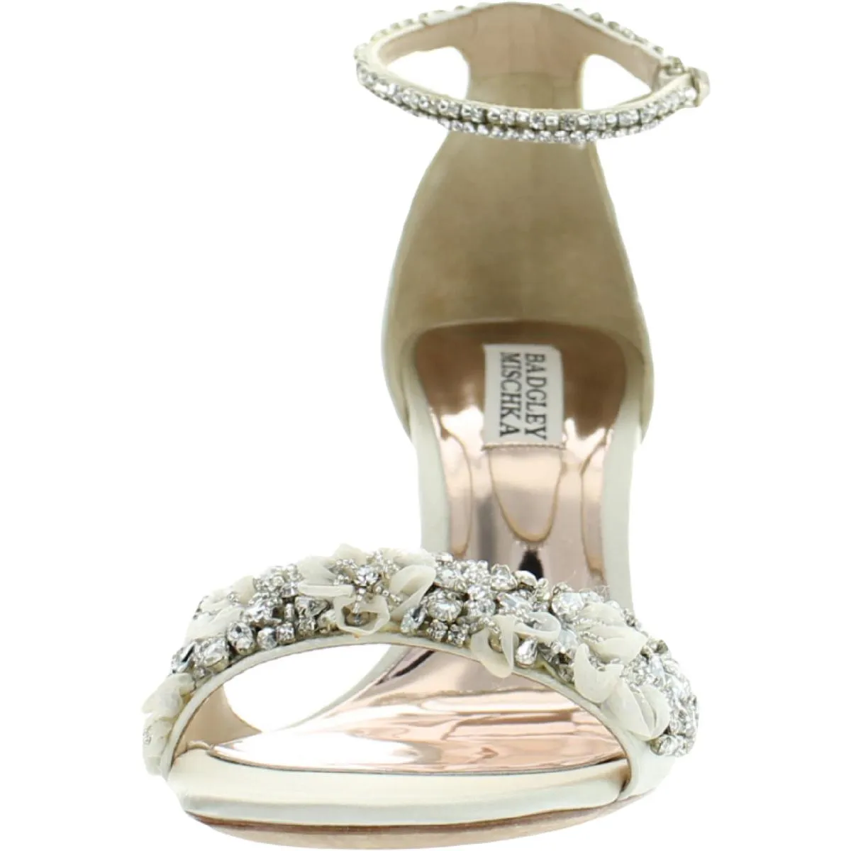 Badgley Mischka Womens Finesse Satin Rhinestone Evening Sandals
