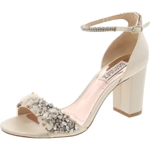 Badgley Mischka Womens Finesse Satin Rhinestone Evening Sandals