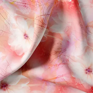 Beautiful Red Floral Digital Printed Fabric
