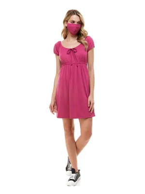 BEBOP Womens Floral Short Sleeve Above The Knee Fit   Flare Dress