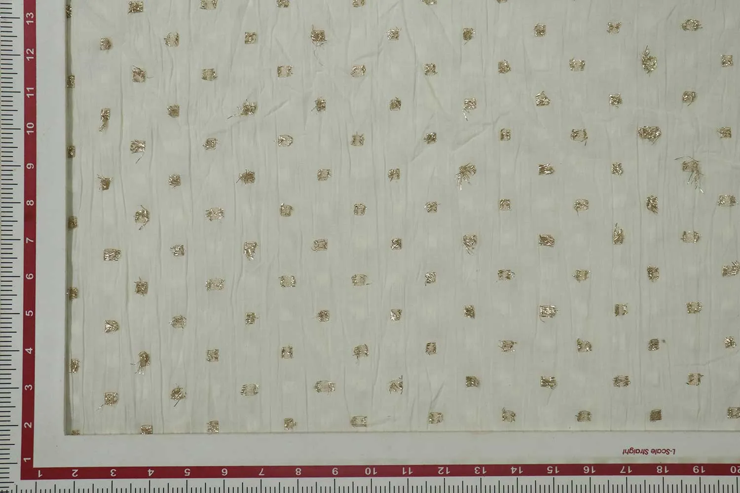 Cream Motifs Cotton Crepe Buta Lurex Fabric