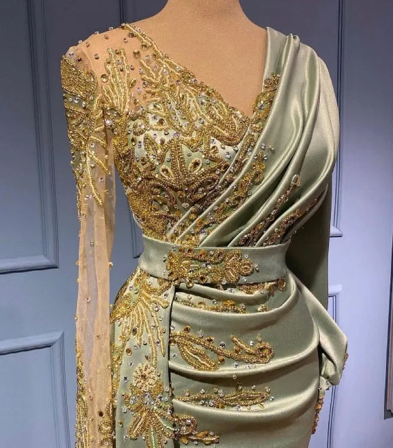 Elegant Evening Dresses with Sleeves Long Prom Dresses
