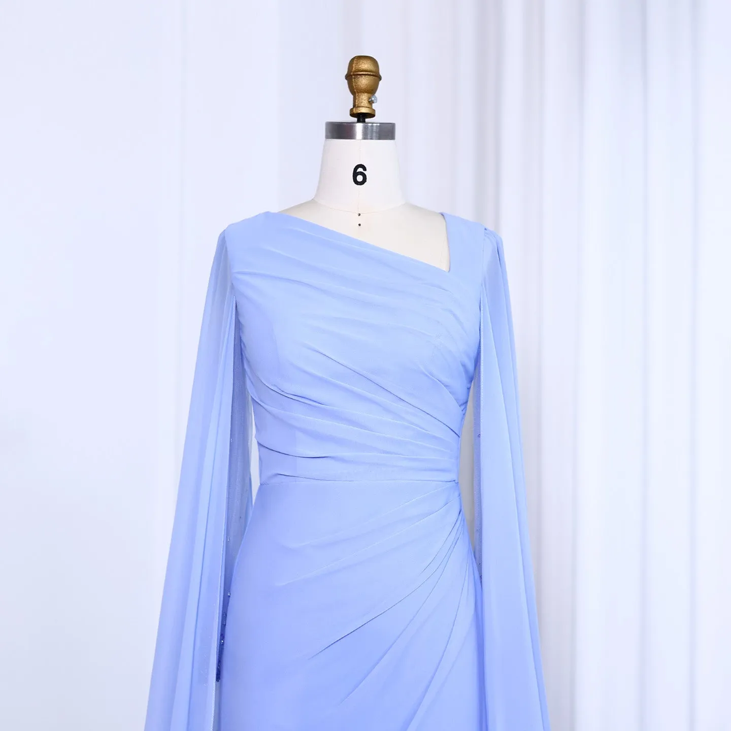 Elegant Green Long Sleeve Evening Dress SF051