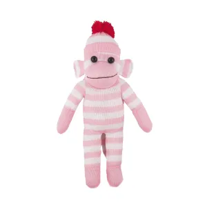 Floppy Sock Monkey Pink 8"