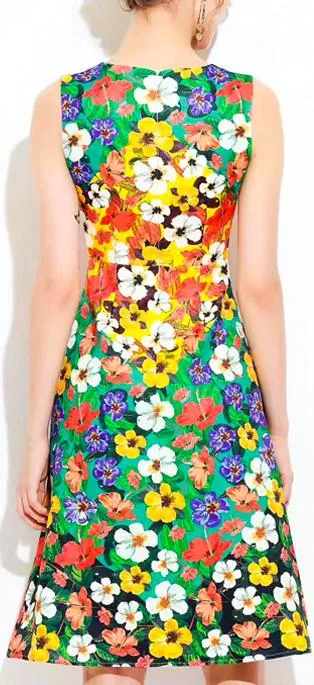 Floral Printed Multicolored Dress