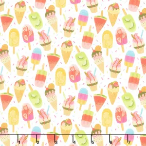 Forever Summer - Ice Cream White Yardage