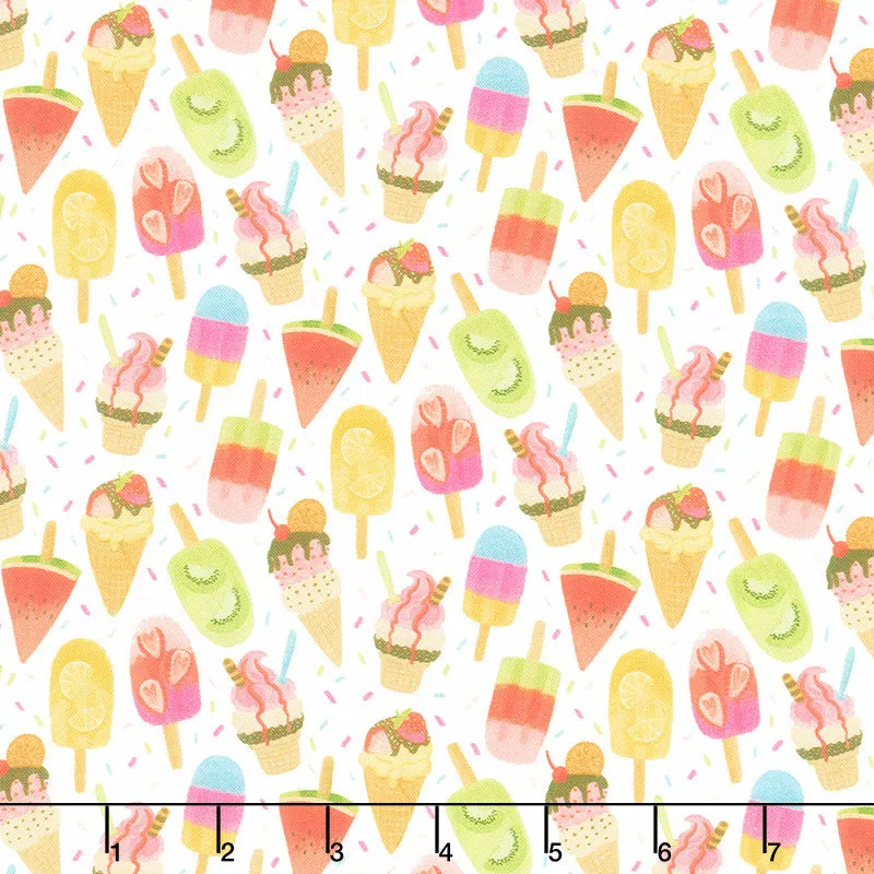 Forever Summer - Ice Cream White Yardage