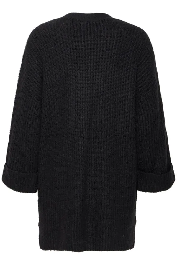 Fransa Wide Sleeve Cardigan Black