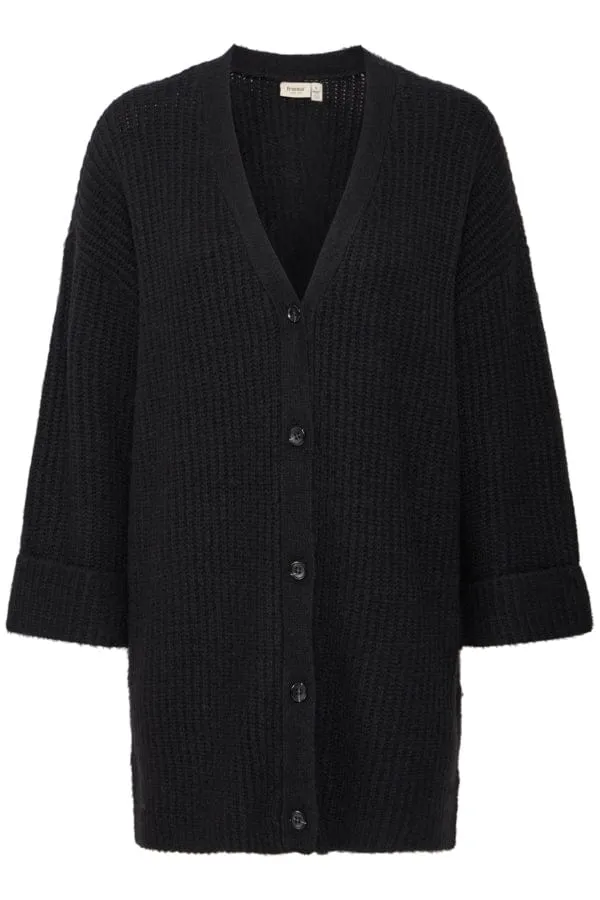 Fransa Wide Sleeve Cardigan Black