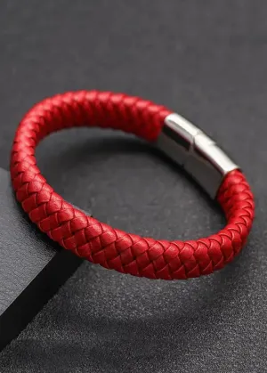Handwoven Pure Red Dragon Scale Patterned Koi Bracelet ML1270