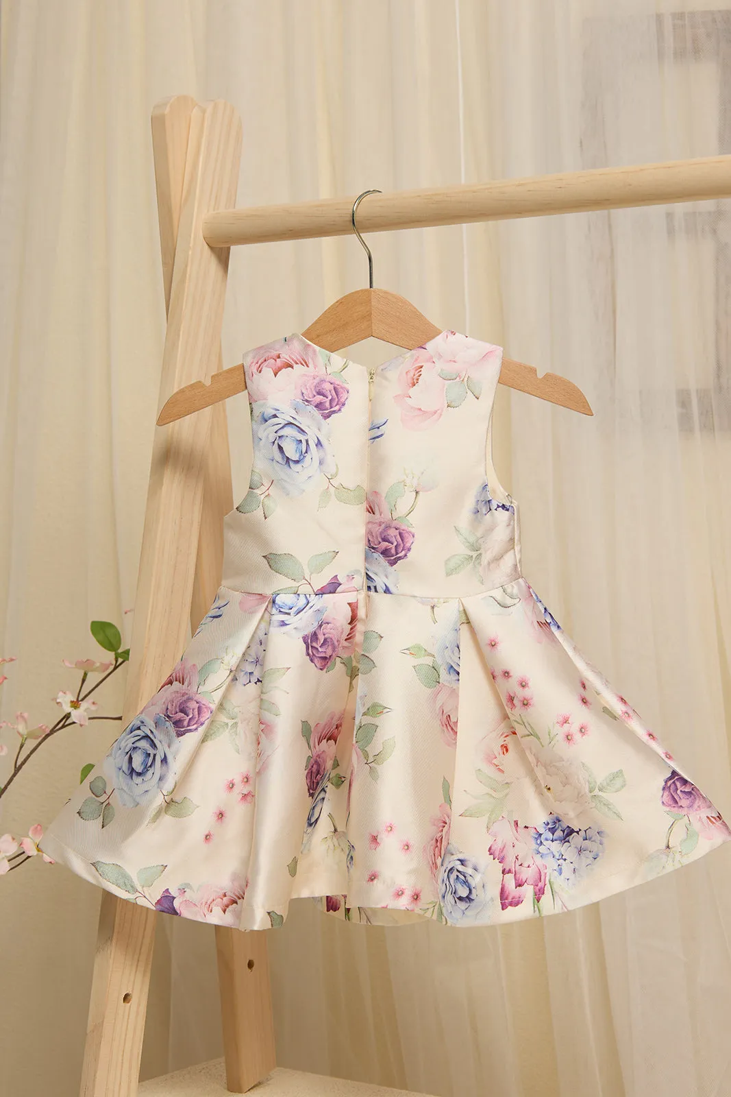 Infant Girls Ivory Digital Print Dress