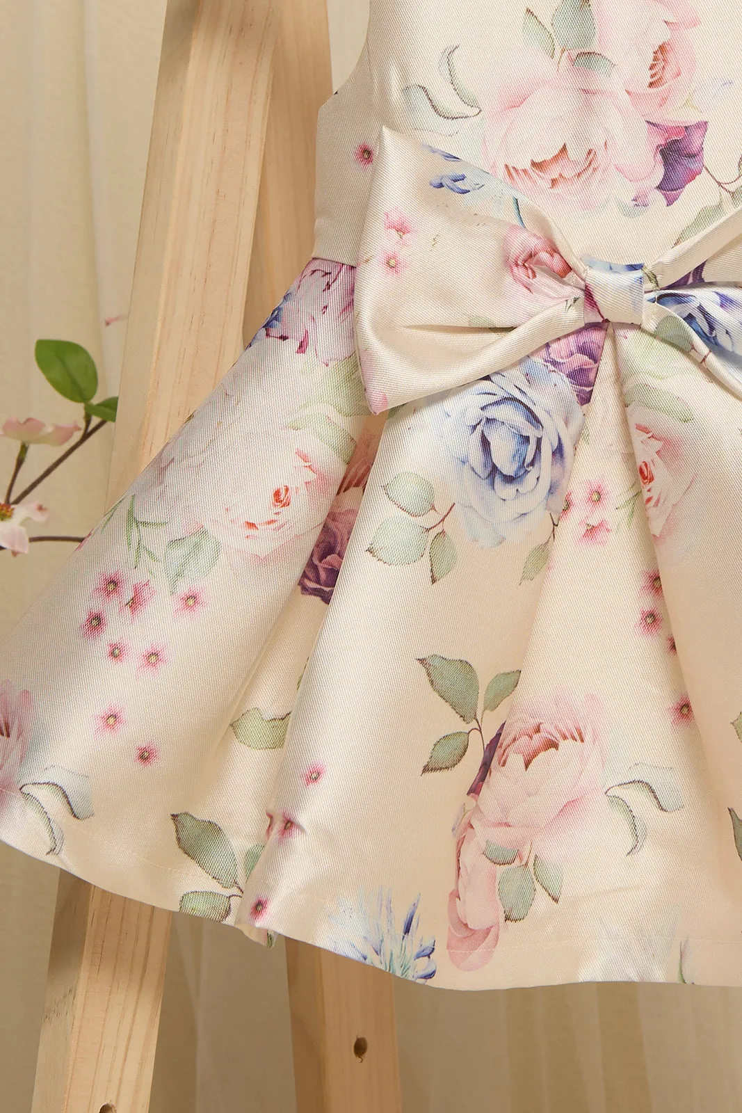 Infant Girls Ivory Digital Print Dress