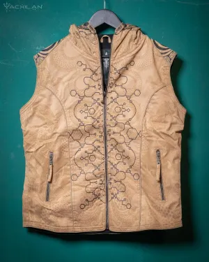Jacket Sleeveless Woman / Cotton Printed hoodie Sand - IKARO