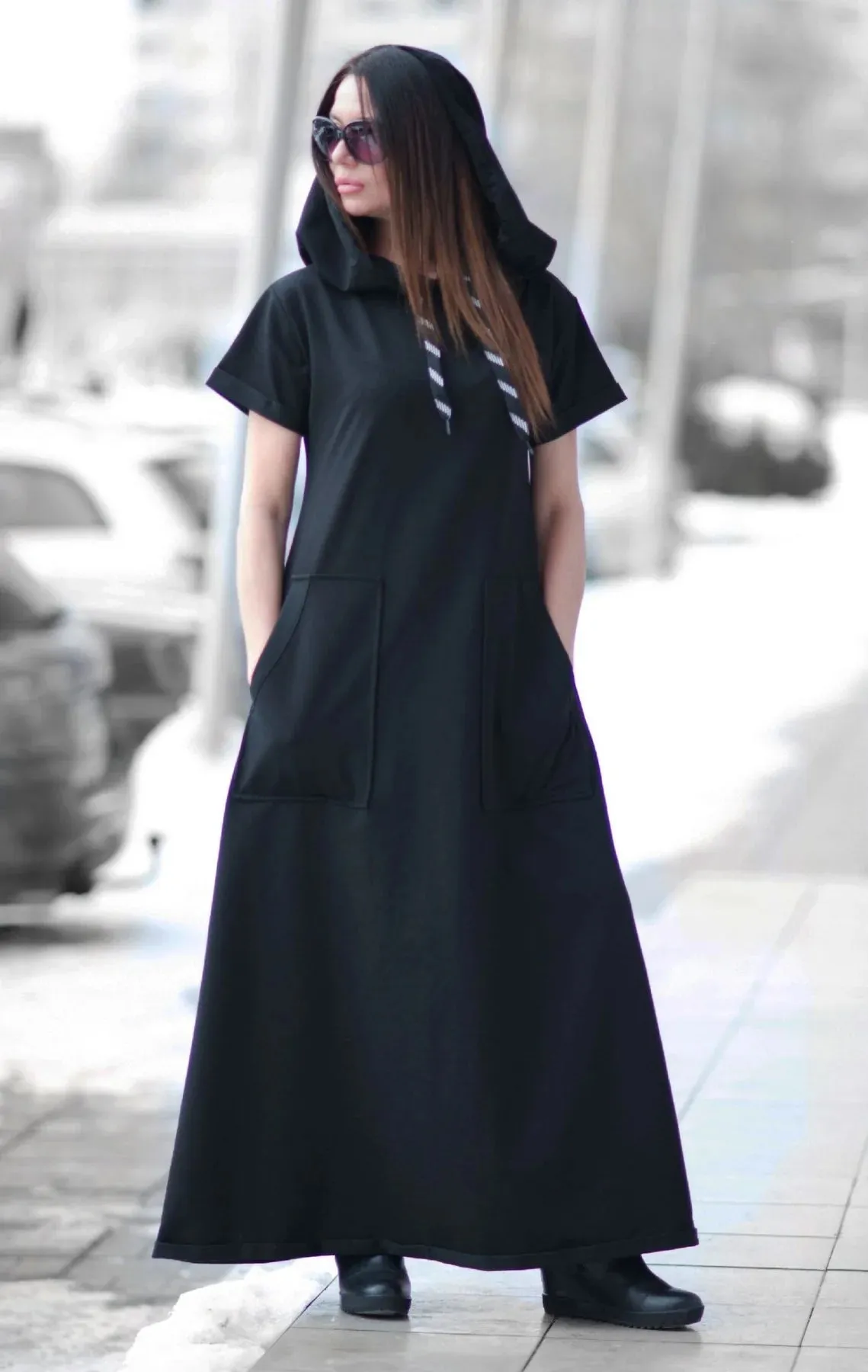 KASANDRA BLACK URBAN COTTON DRESS