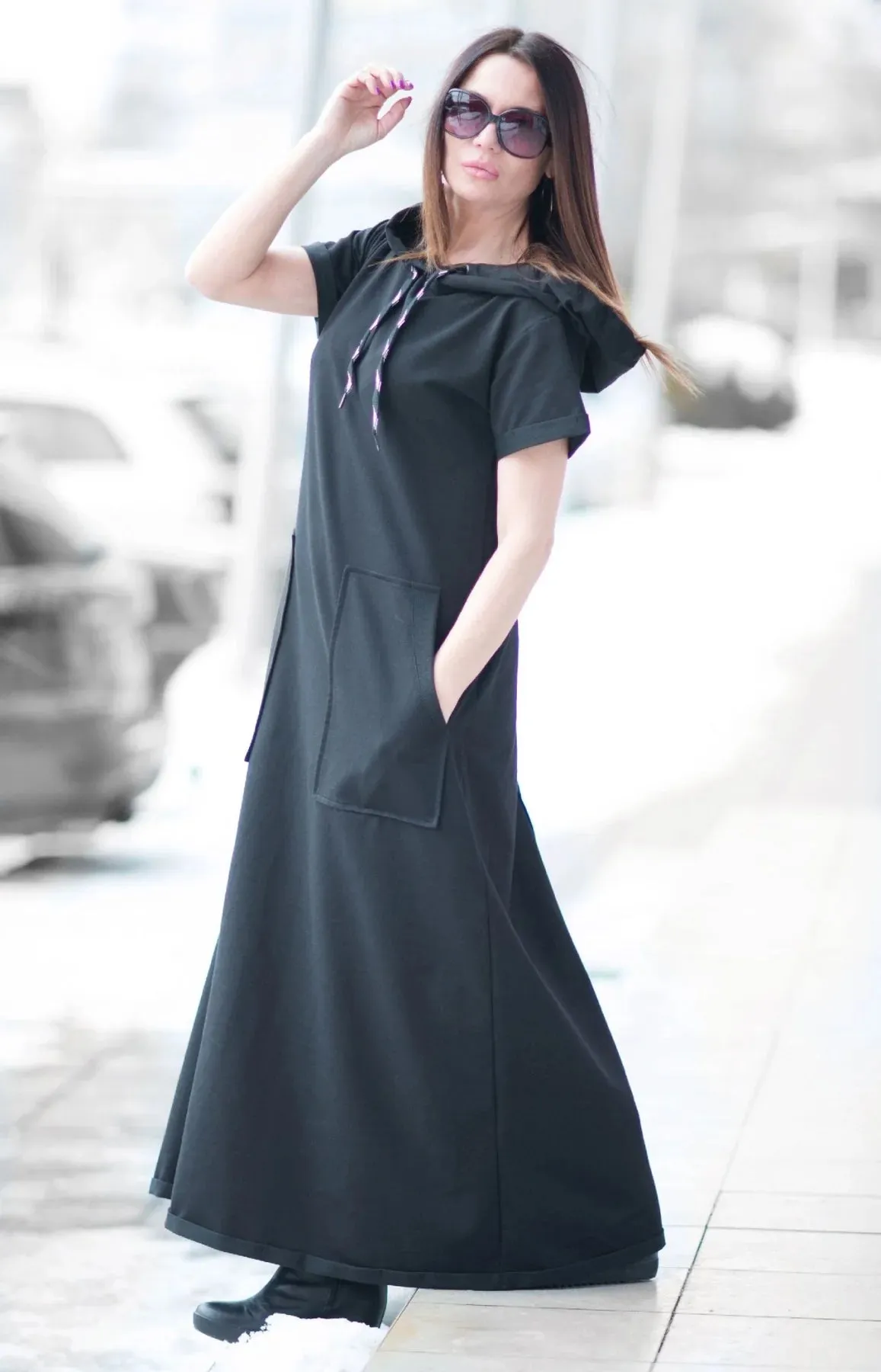KASANDRA BLACK URBAN COTTON DRESS