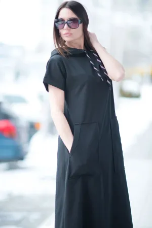 KASANDRA BLACK URBAN COTTON DRESS