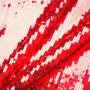 Lipstick Red Sequinned Stretch Tulle