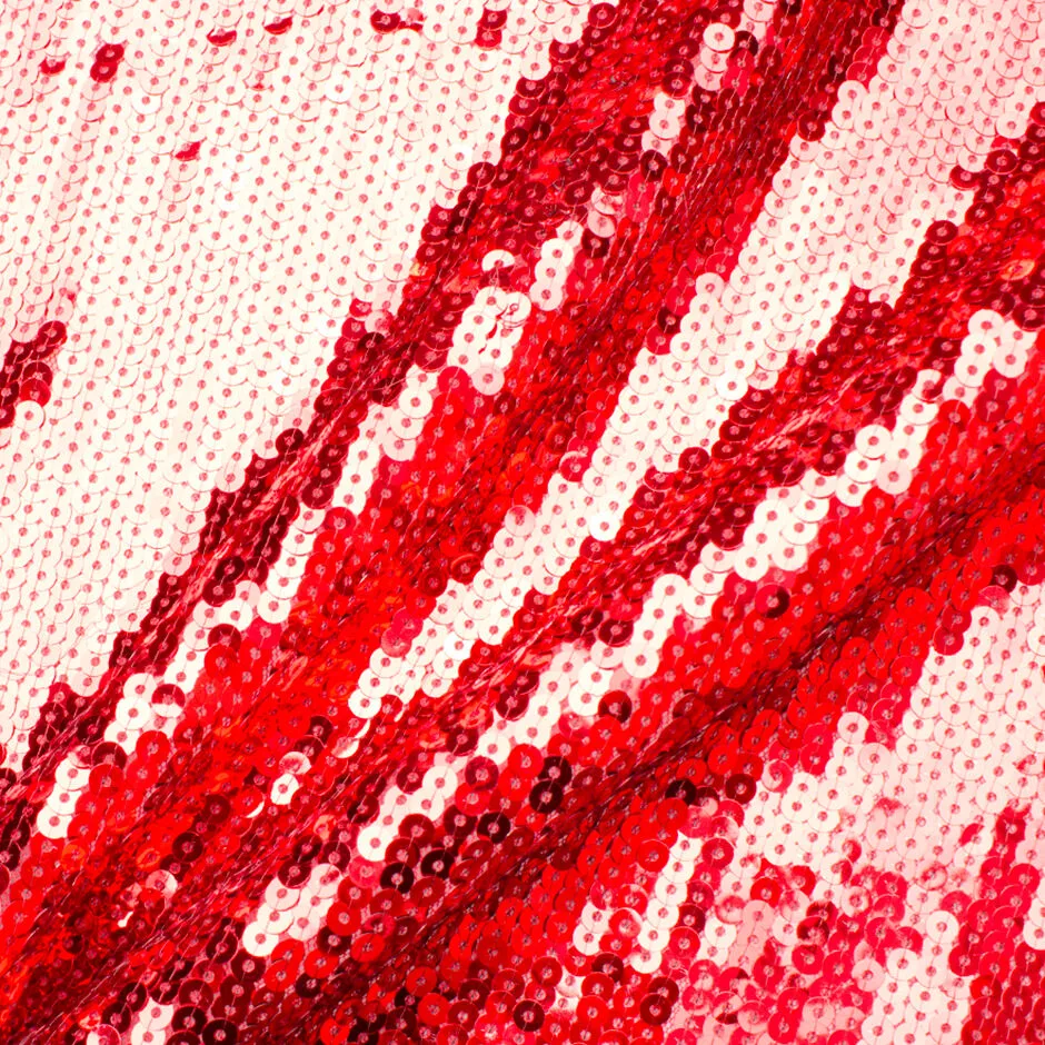 Lipstick Red Sequinned Stretch Tulle