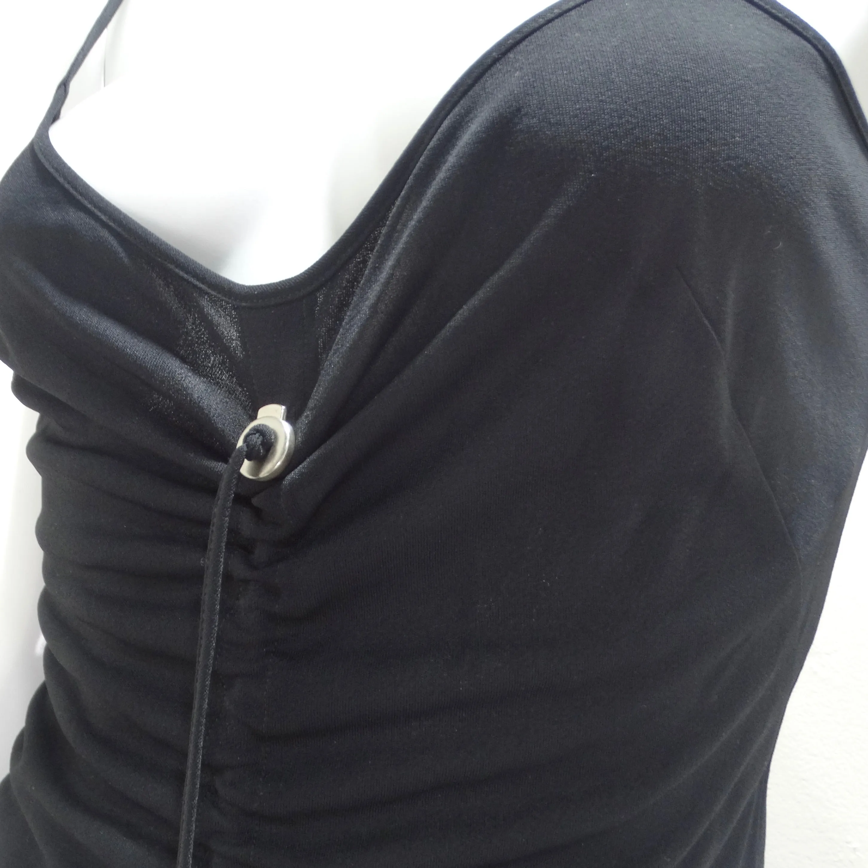 Moschino Cheap And Chic Drawstring Little Black Dress
