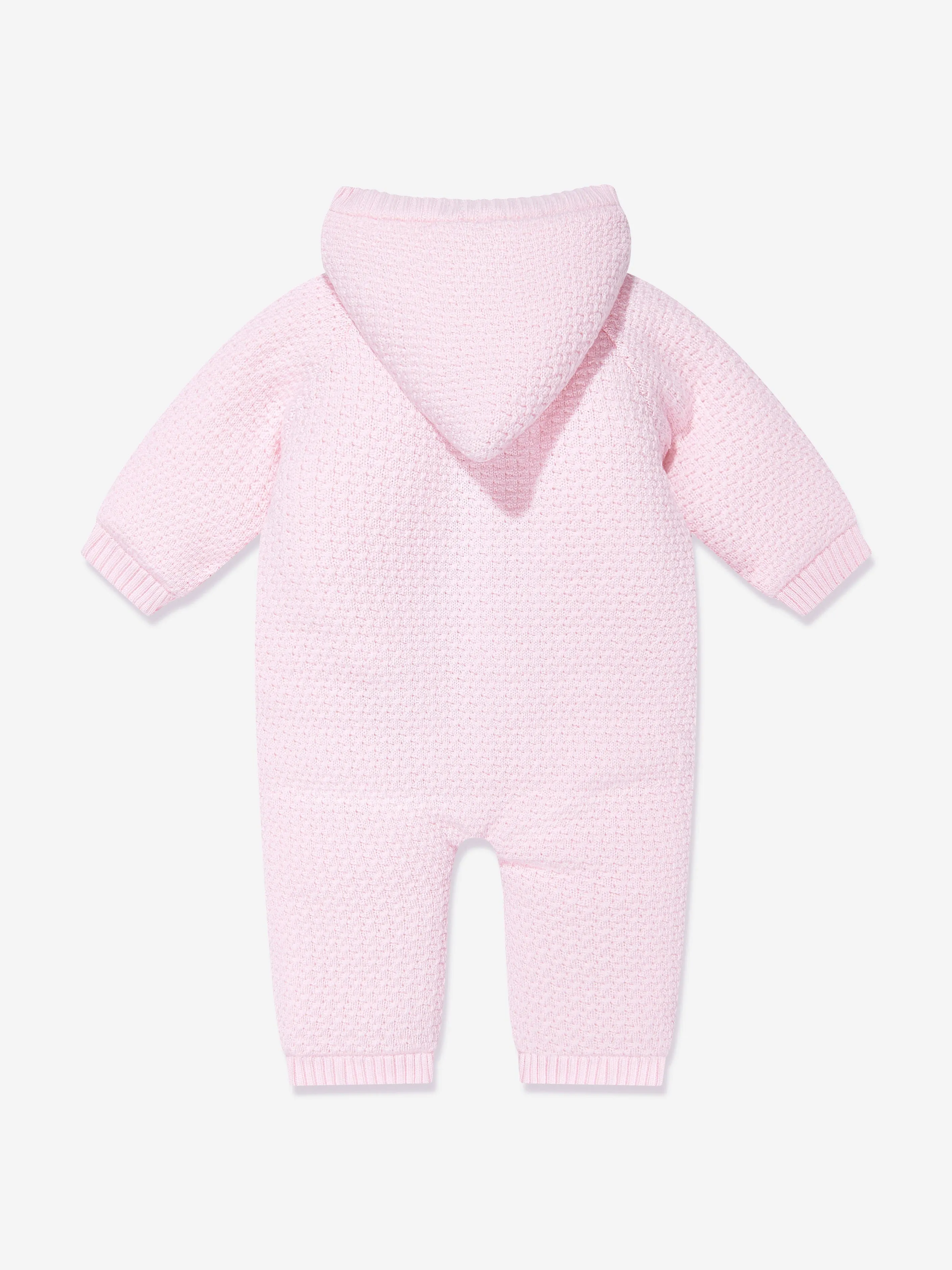 Paz Rodriguez Baby Girls Wool Pramsuit With Booties in Pink