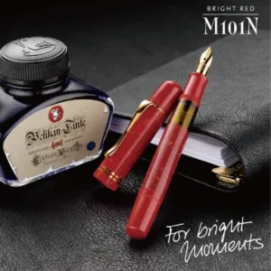 Pelikan M101N Fountain Pen - Bright Red Special Edition (Gift Set)