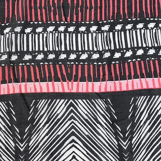 Pink Multi Stripe Print Chiffon Fabric