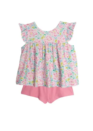 Pink Scribble Two Piece Short Set