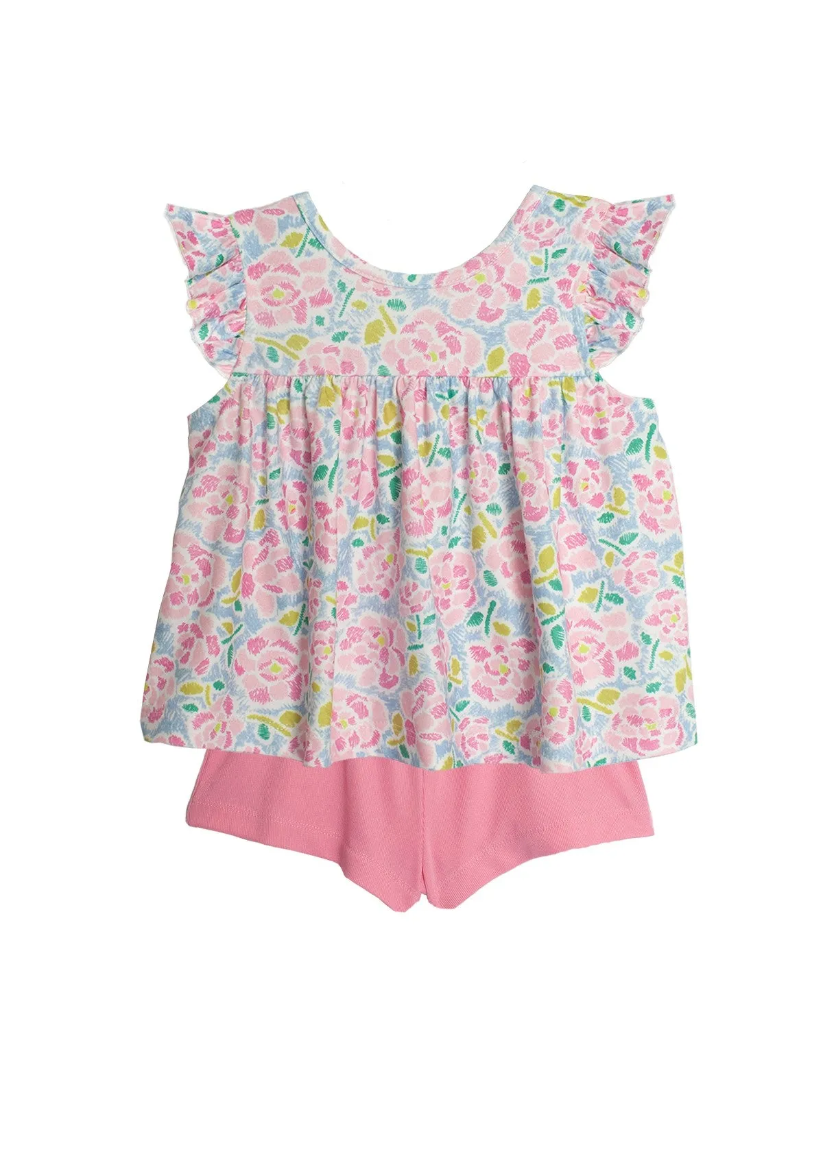 Pink Scribble Two Piece Short Set