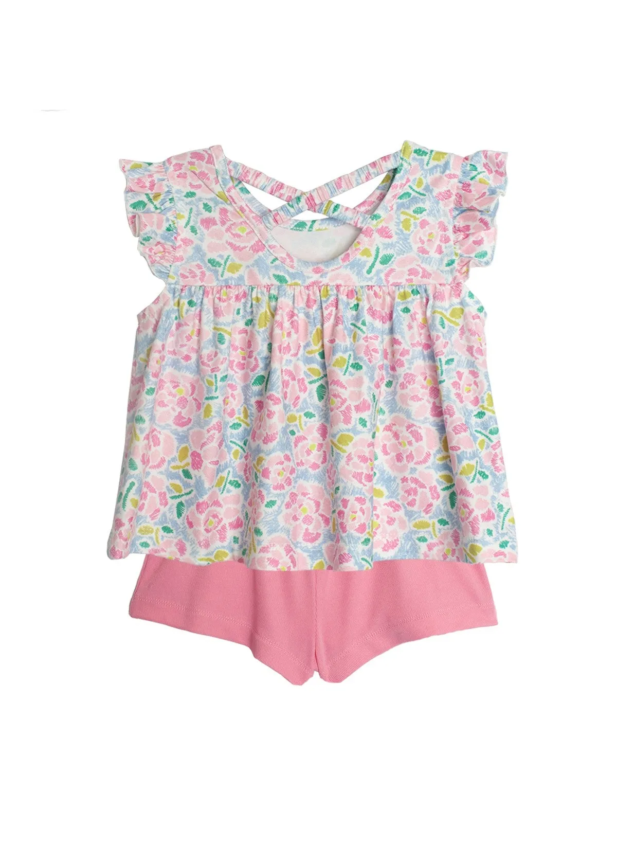 Pink Scribble Two Piece Short Set