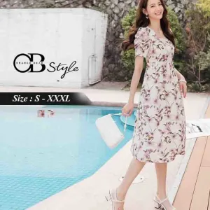PUFF SLEEVE - PRINTED DRESS