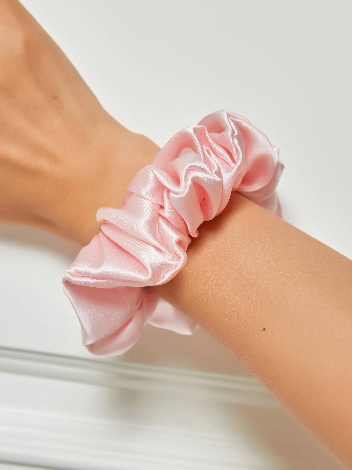 Pure Silk Midnight Scrunchies - Middle - 3.5cm