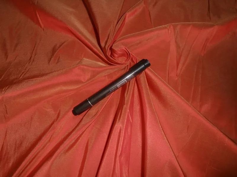 Pure SILK TAFFETA FABRIC orange x gold shot colour TAF90[2]2 44&quot; wide