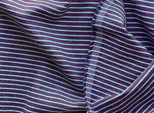 Rugged Mock Denim Barn Red, Navy Blue & White Cotton Twill Shirting (Made in Italy)