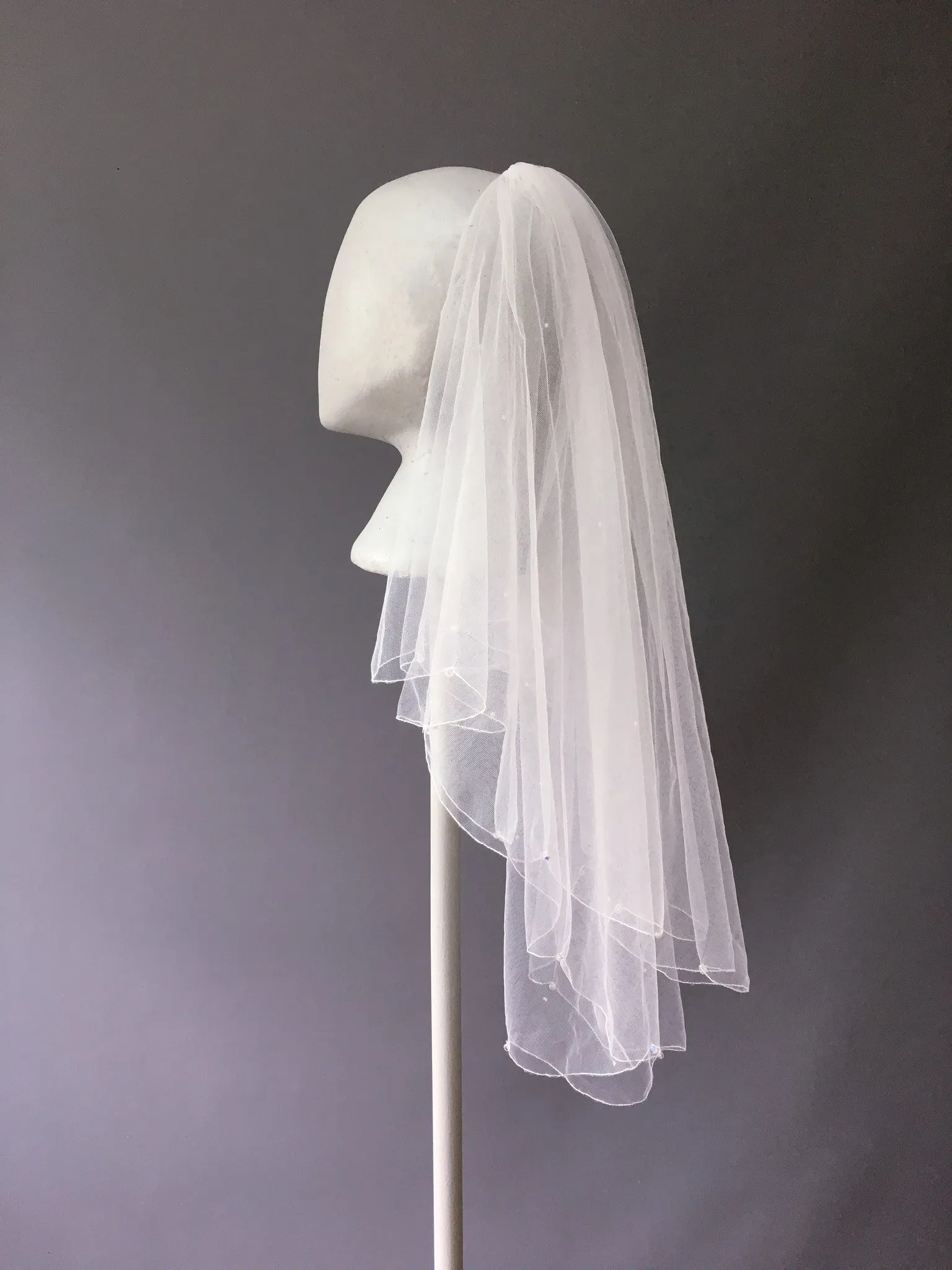SAMPLE VEIL - Waist length 2 tier Zanzibar veil