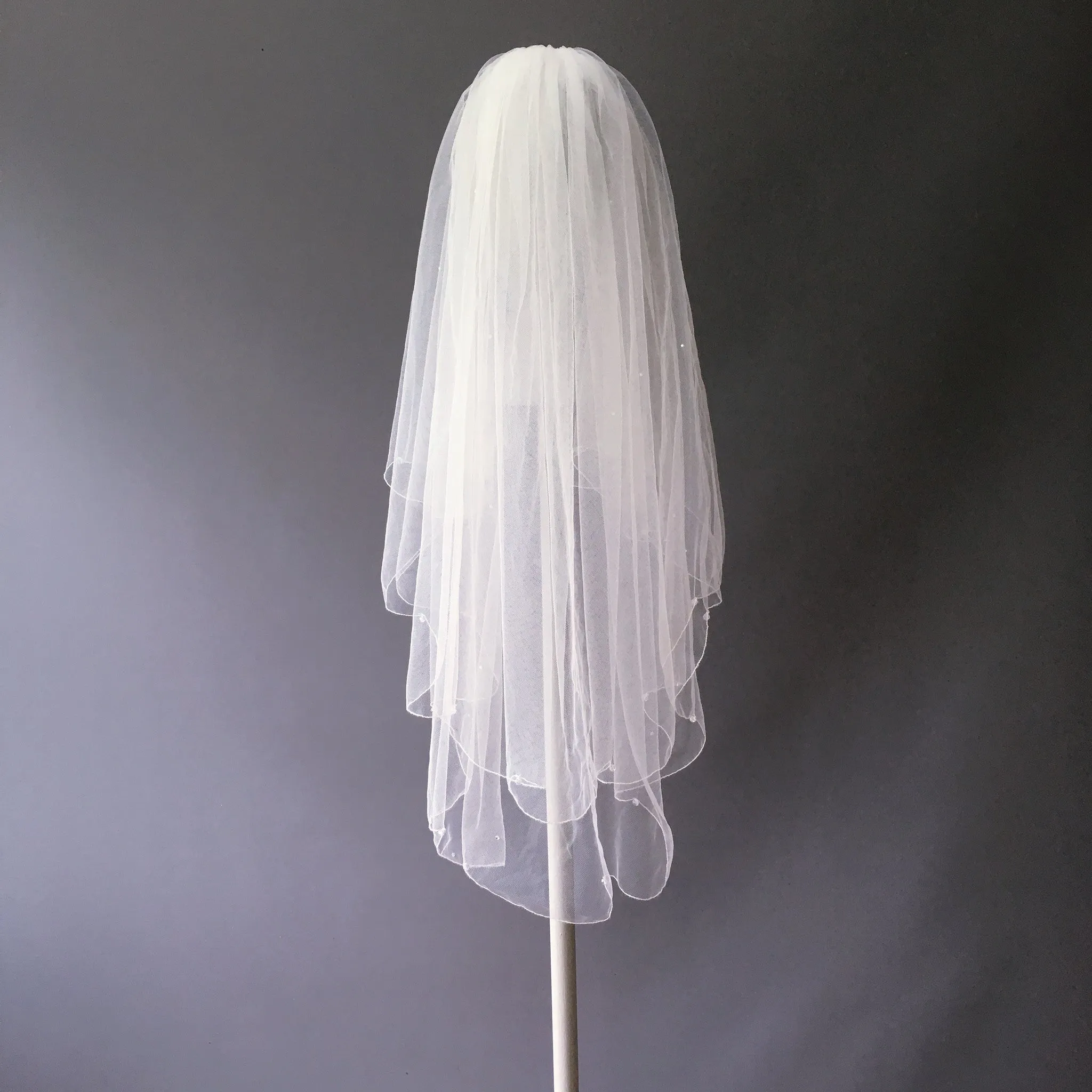 SAMPLE VEIL - Waist length 2 tier Zanzibar veil