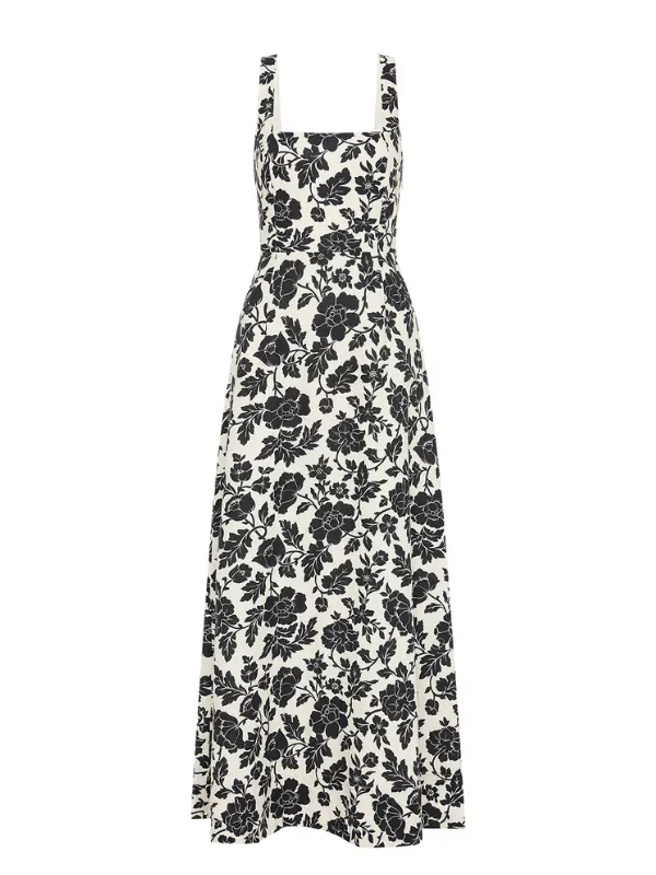 Skyla Dress in Bone/Black