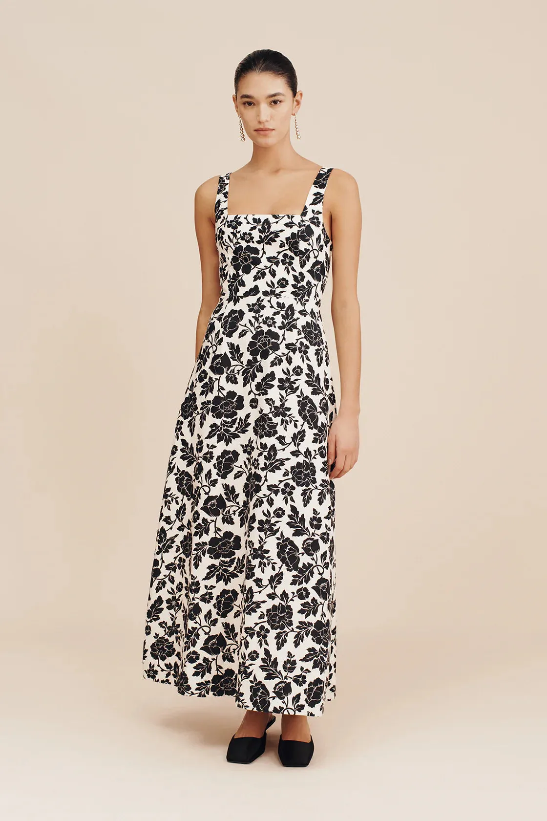 Skyla Dress in Bone/Black