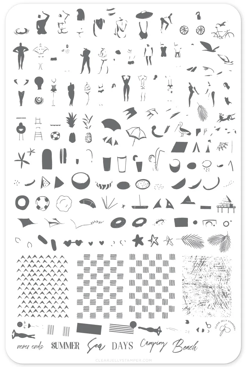 Summer Never Ends (CjS-165) Steel Layered Nail Art Stamping Plate