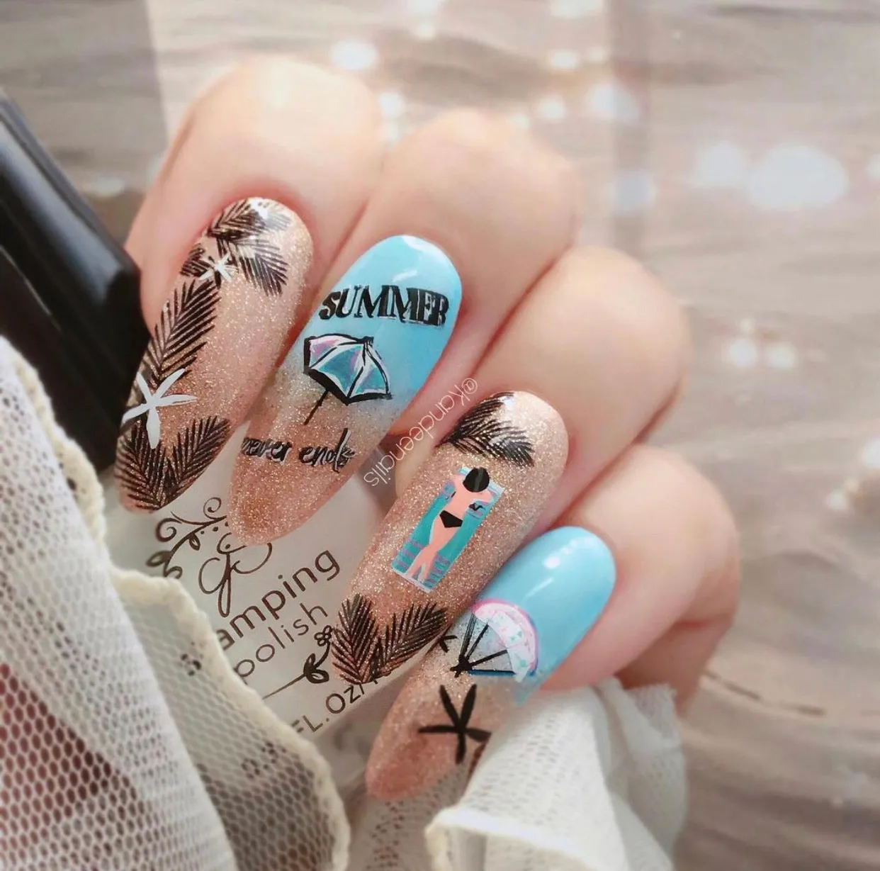 Summer Never Ends (CjS-165) Steel Layered Nail Art Stamping Plate