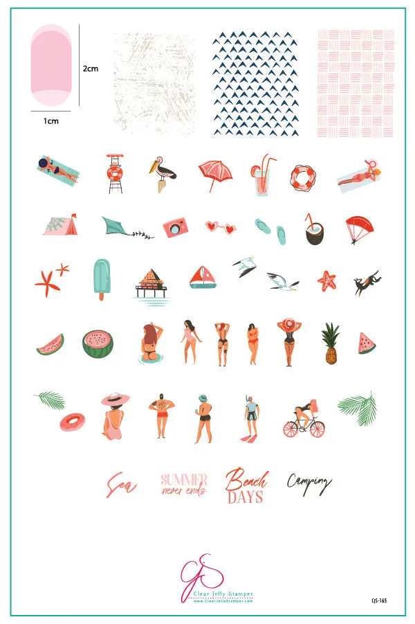 Summer Never Ends (CjS-165) Steel Layered Nail Art Stamping Plate