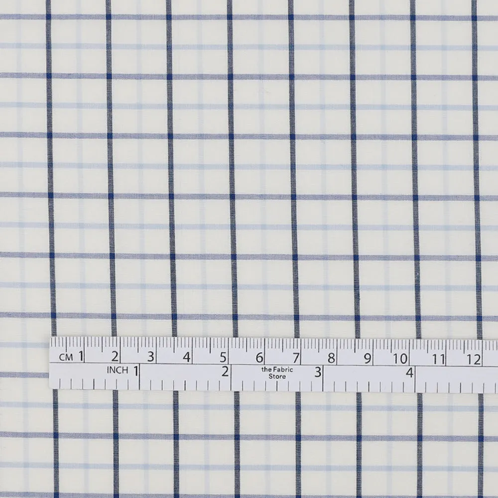 Tattersall Grid Check Cotton - Blue