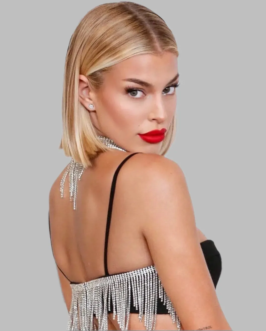 Trend4us Glamorous Crystal Evening Gown