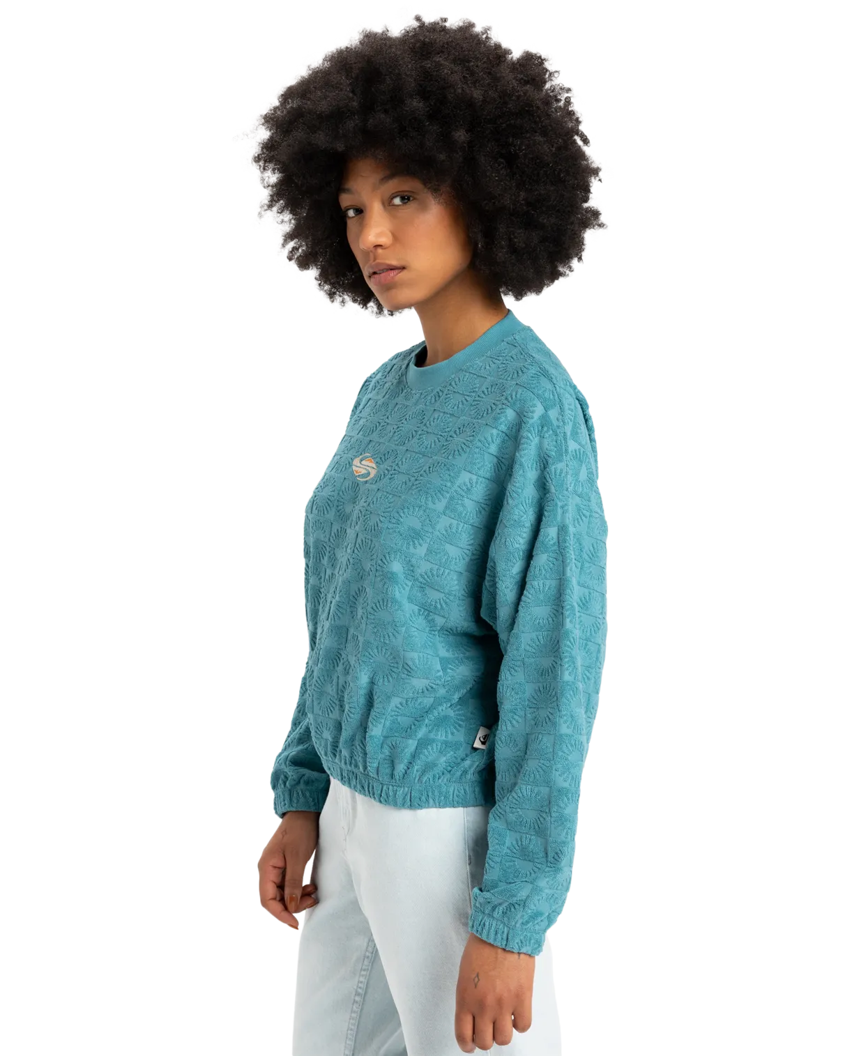 Tropic Day Sponge Fleece Sweatshirt in Brittany Blue