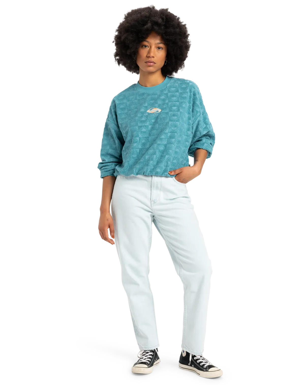 Tropic Day Sponge Fleece Sweatshirt in Brittany Blue