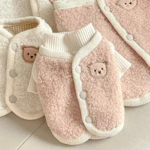 Warm Bear-Themed Winter Coat for Small to Medium Dogs